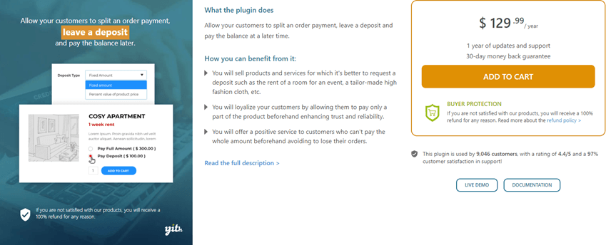YITH WOOCOMMERCE DEPOSITS AND DOWN PAYMENTS
