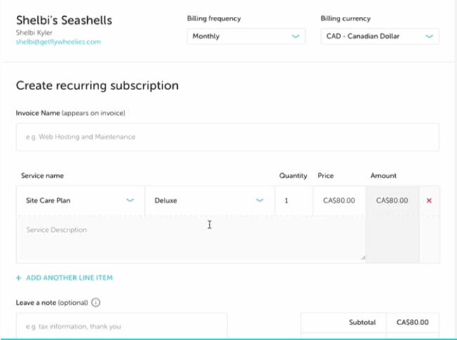 create invoice for clients