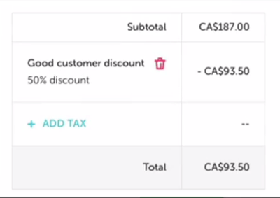 customer discount and add tax option in bill