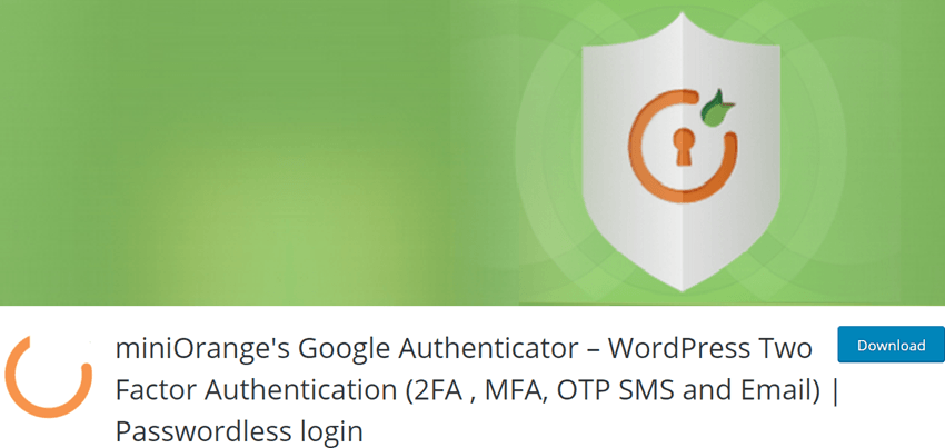 miniOrange's Google Authenticator – WordPress Two Factor Authentication (2FA , MFA, OTP SMS and Email) Passwordless login