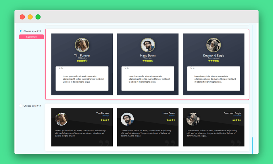 stars testimonials with slider and masonry grid full responsive testrimonial plugin