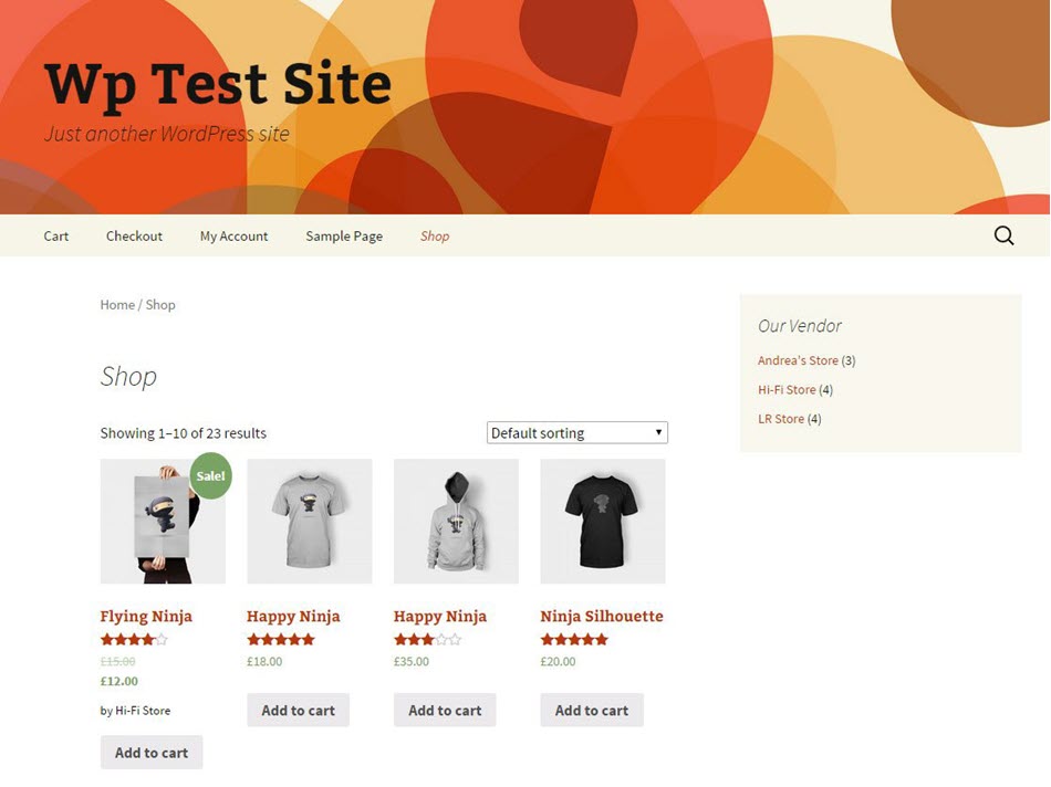 test site for multi vendor website