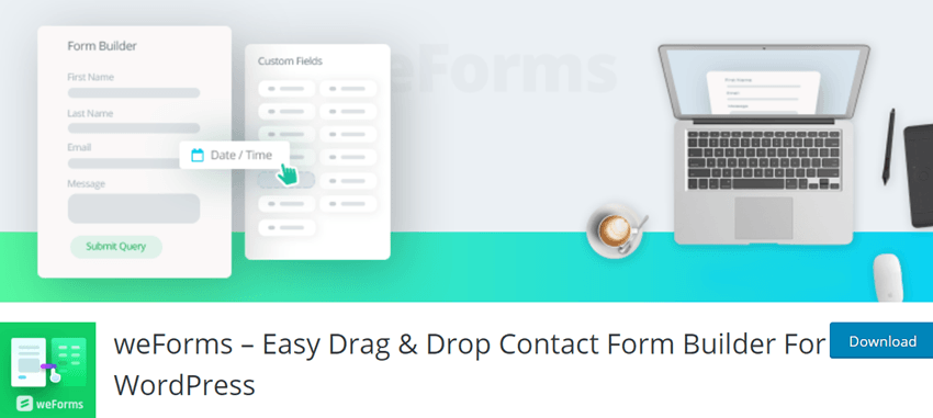 weForms – Easy Drag & Drop Contact Form Builder For WordPress