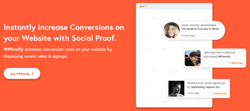 wpfomify - Instantly Increase Conversions on your Website with Social Proof