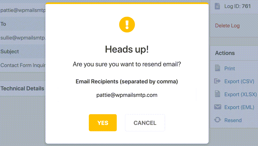 Are You Sure You Want To Resend Email