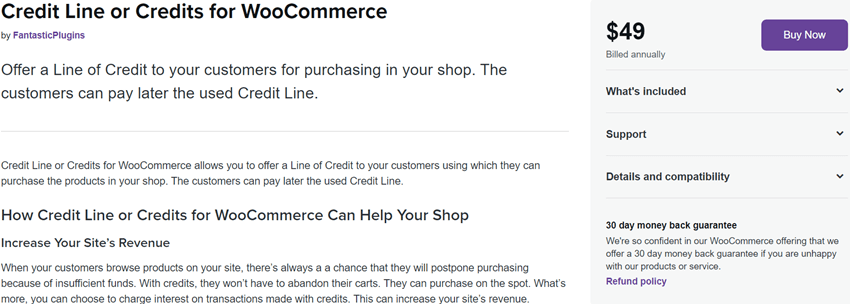 Credit Line or Credits for WooCommerce