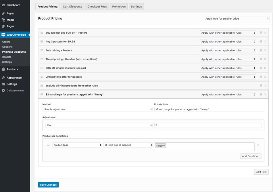 Discount Product Pricing Setting