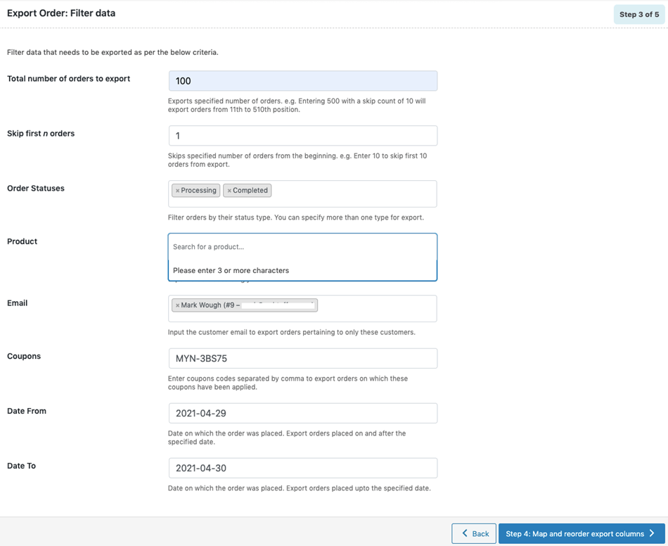 Export Order Filter Data Setting In Woocommerce