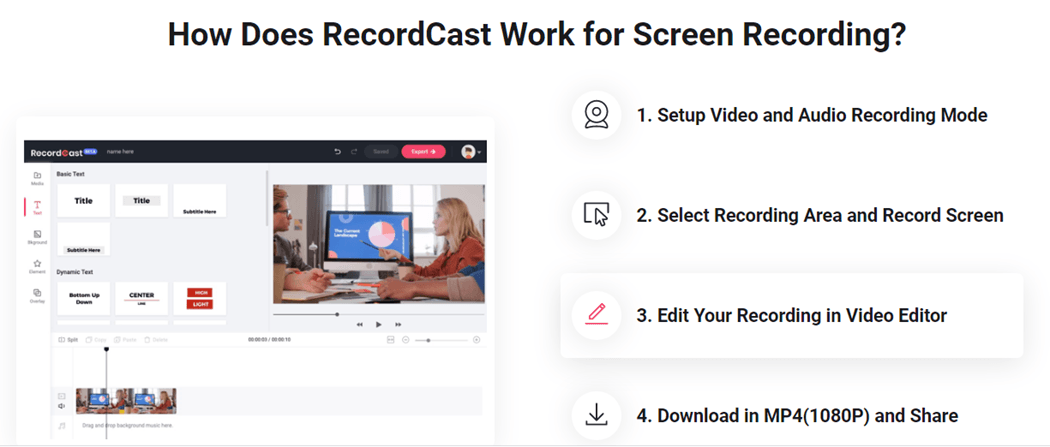 How Does RecordCast Work for Screen Recording