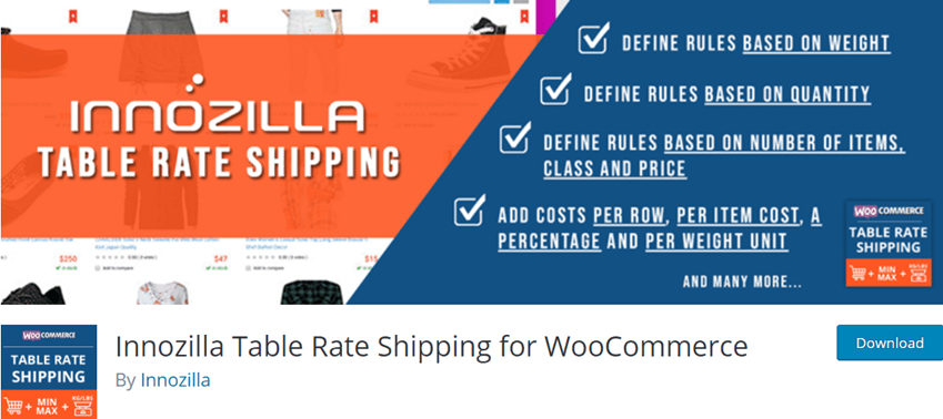 Innozilla Table Rate Shipping for WooCommerce