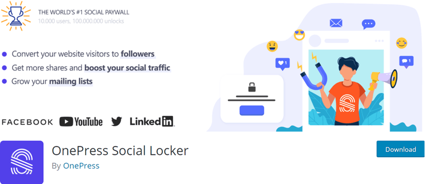 OnePress Social Locker