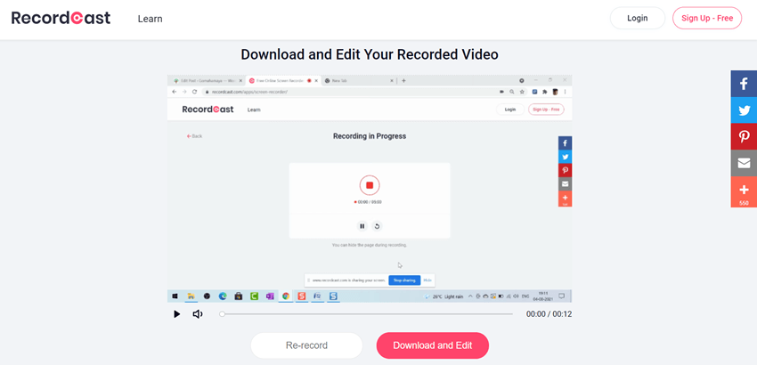 Recordcast Download And Exit Your Recorded video