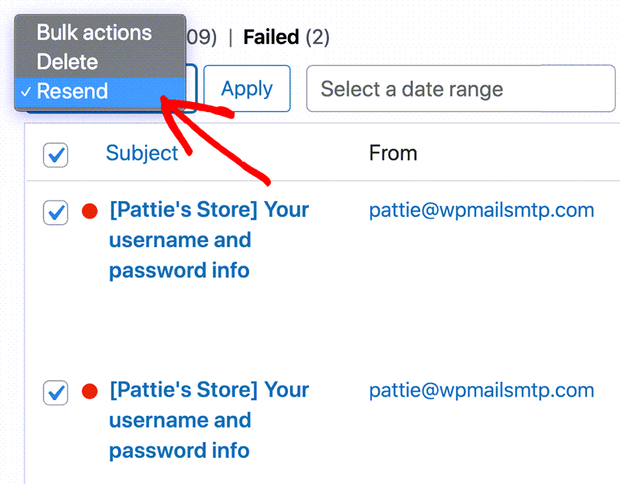 Resend WordPress Bulk Email