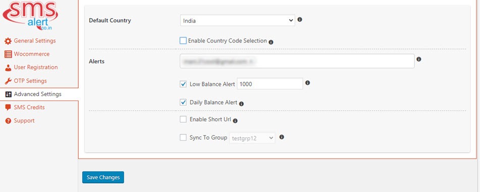 SMS Alert Woocommerce Advance Setting