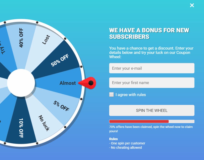 Spin Wheel Popup Preview