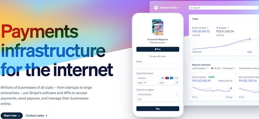 Stripe Payments infrastructure for the internet
