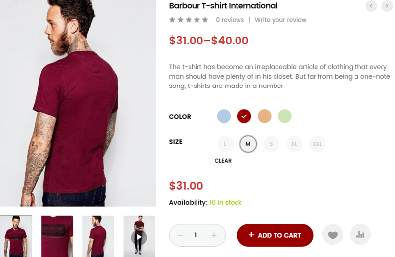 Variation Swatches for WooCommerce Example