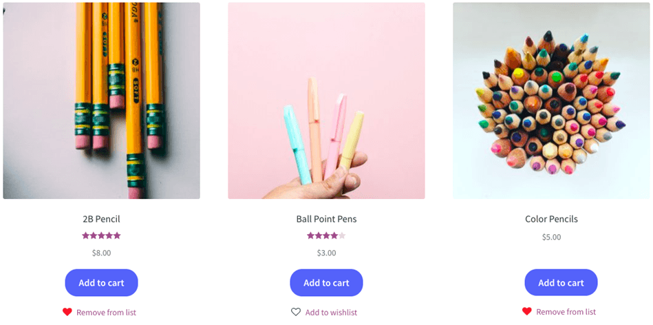 Wishlist text option in Woocommerce Shop Page
