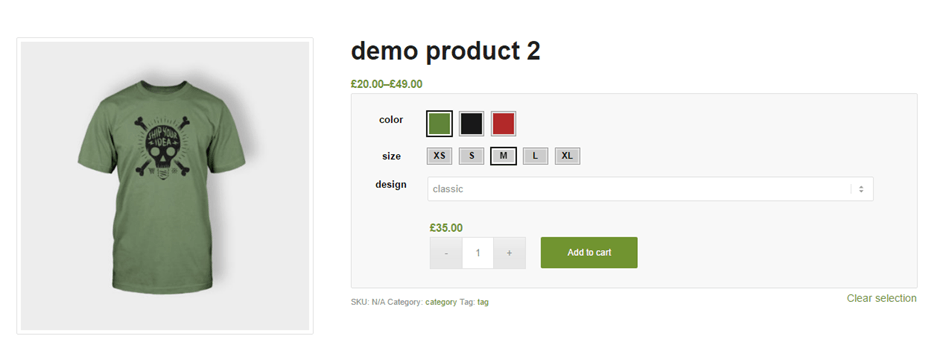 WooCommerce Color or Image Variation Swatches Product Demo