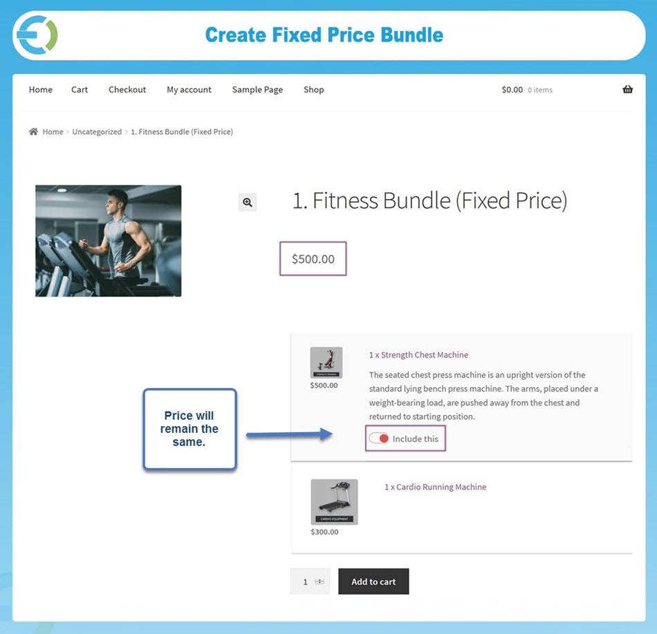 WooCommerce Fixed Price product bundles Example