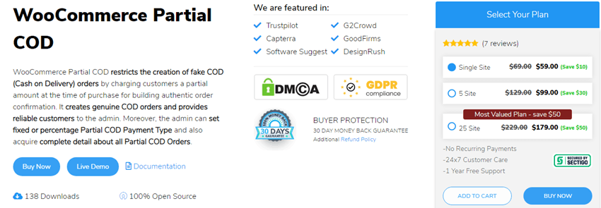 WooCommerce Partial COD plugin