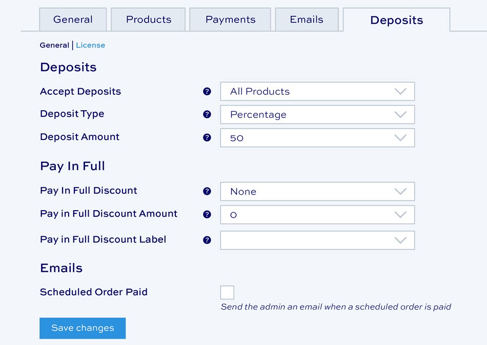 WooCommerce Partial Deposit Payment setting