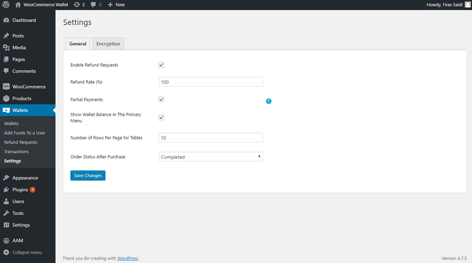 WooCommerce Wallet general Setting