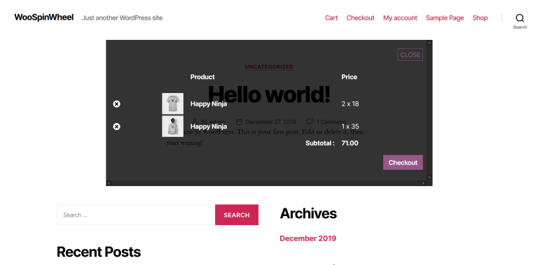 WooCommerce floating cart checkout Demo