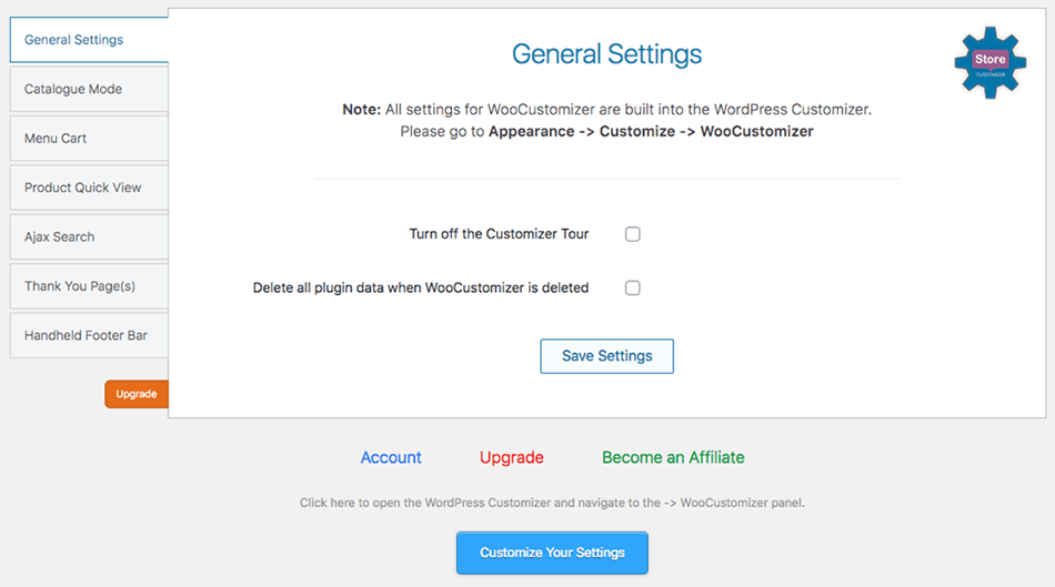 WooCustomizer General Setting