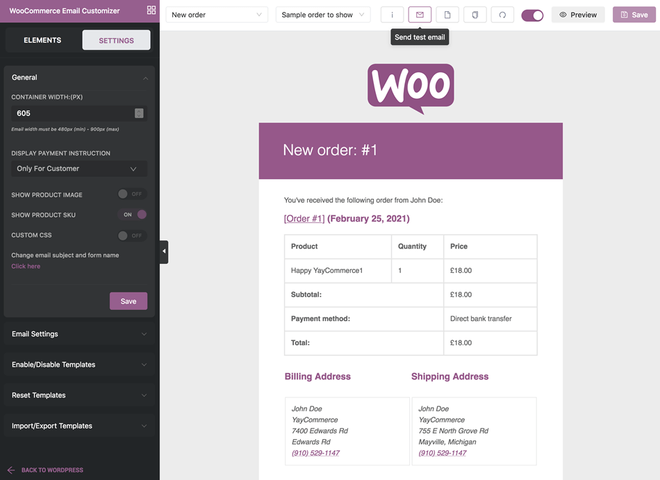 Woocommerce Email Customizer Setting