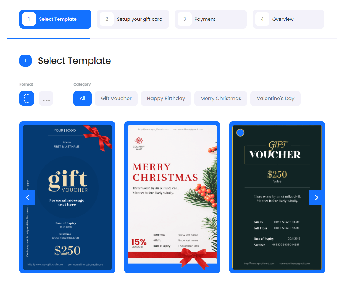 Woocommerce Gift Card Template Example