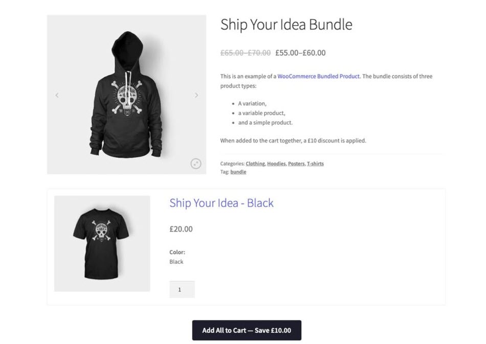 woocommerce bundled product selling multiple items from a single look or collection