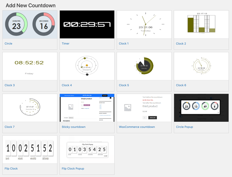 Add New Different Types Of Countdown widget Screenshot