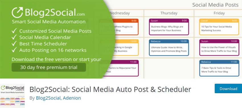 Blog2Social Social Media Auto Post & Scheduler