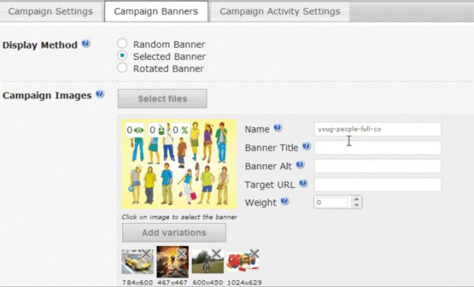 Campaign banners and variations Display Method demo