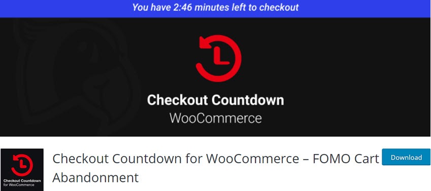 Checkout Countdown for WooCommerce FOMO Cart Abandonment