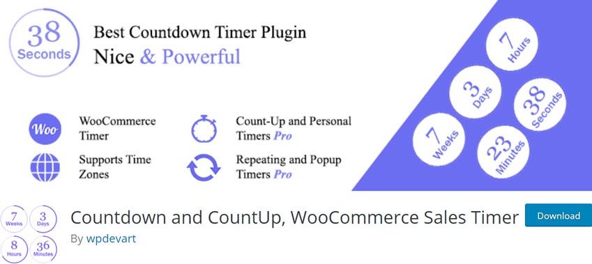Countdown and CountUp WooCommerce Sales Timer
