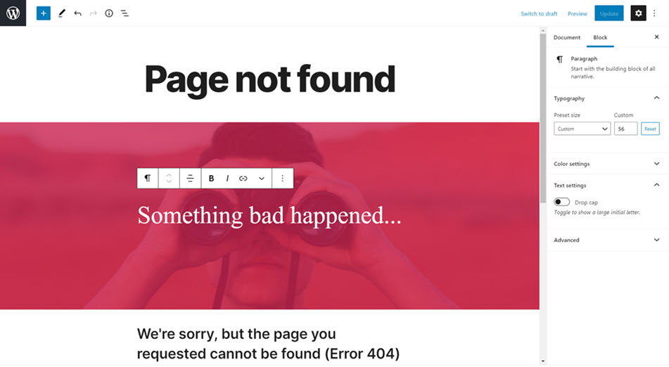 Creating A Custom 404 Error Page Screenshot