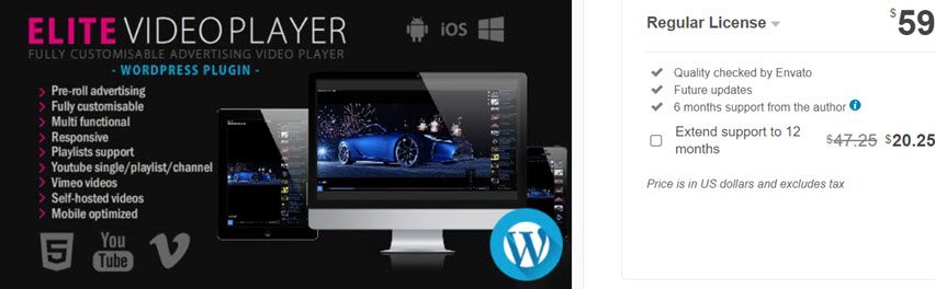 Elite Video Player WordPress plugin