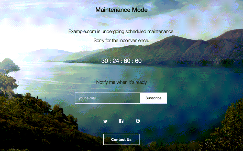 Example Of Maintance mode Page