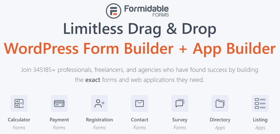 Formidable Forms Limitless Drag & Drop WordPress Form Builder + App Builder