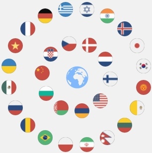 Globe With Language Flag