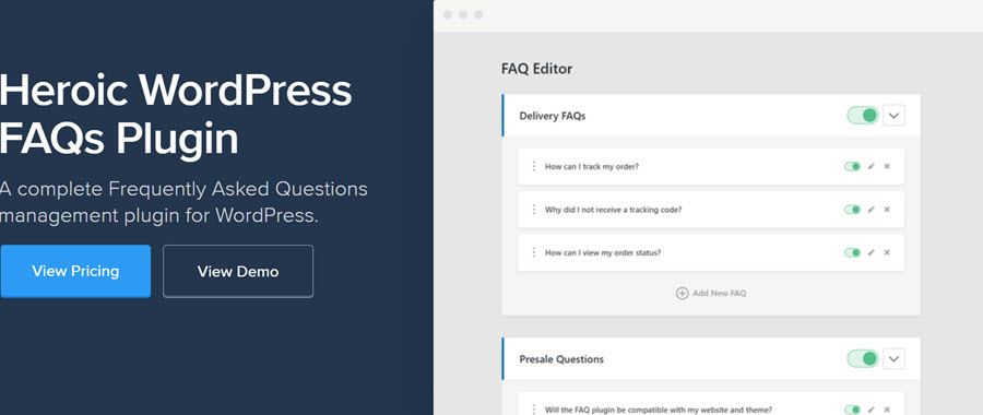 Heroic WordPress FAQs Plugin