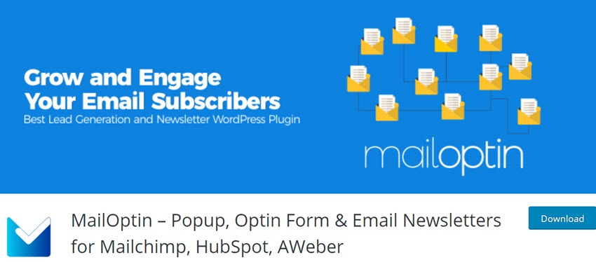 MailOptin – Popup, Optin Form & Email Newsletters for Mailchimp, HubSpot, AWeber