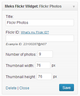 Meks Flickr Plugin Widget Options Interface