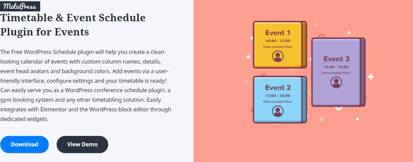 MotoPress Timetable & Event Schedule Plugin for Events