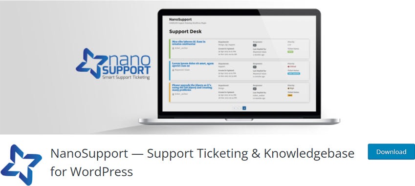 NanoSupport — Support Ticketing & Knowledgebase for WordPress