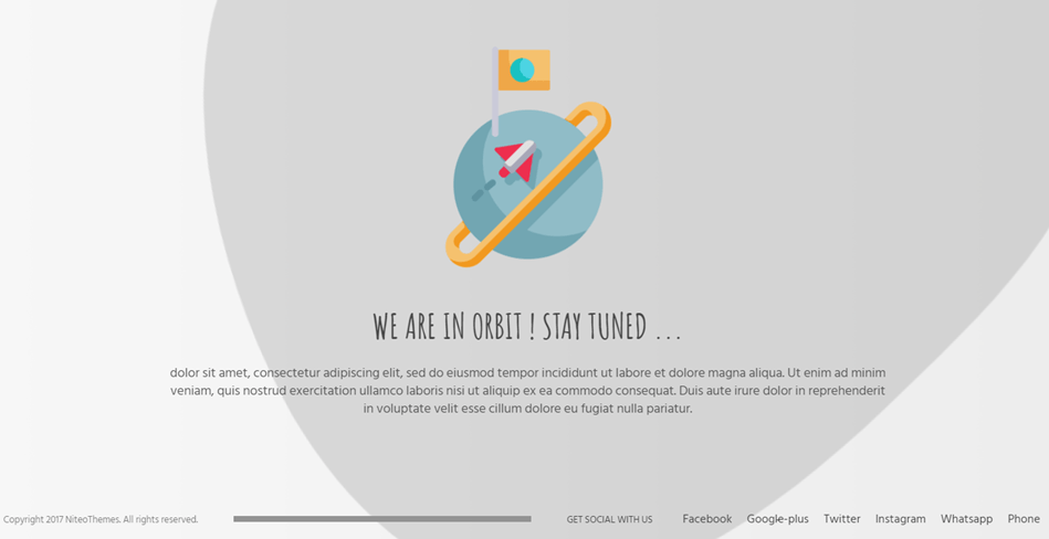 Orbit Theme Coming Soon Page Example