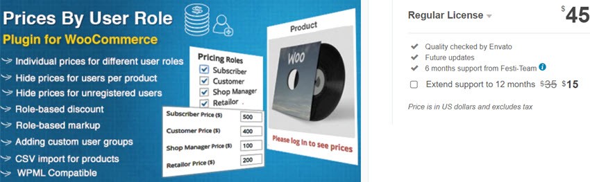 Prices By User Role for WooCommerce