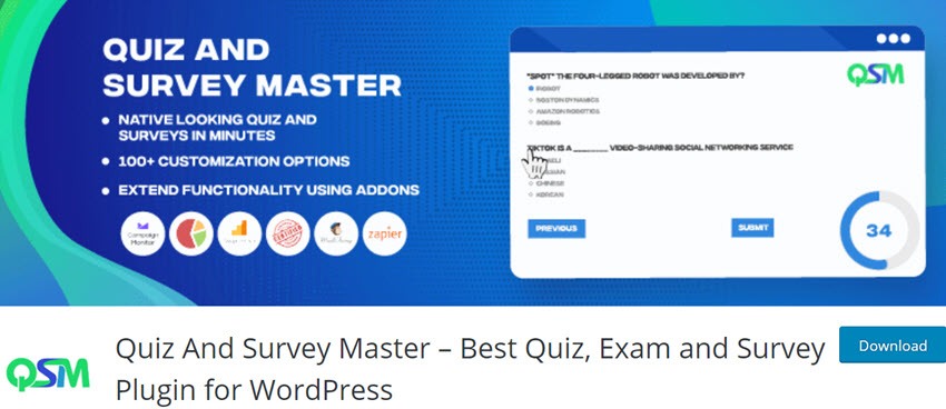Quiz And Survey Master – Best Quiz, Exam and Survey Plugin for WordPress